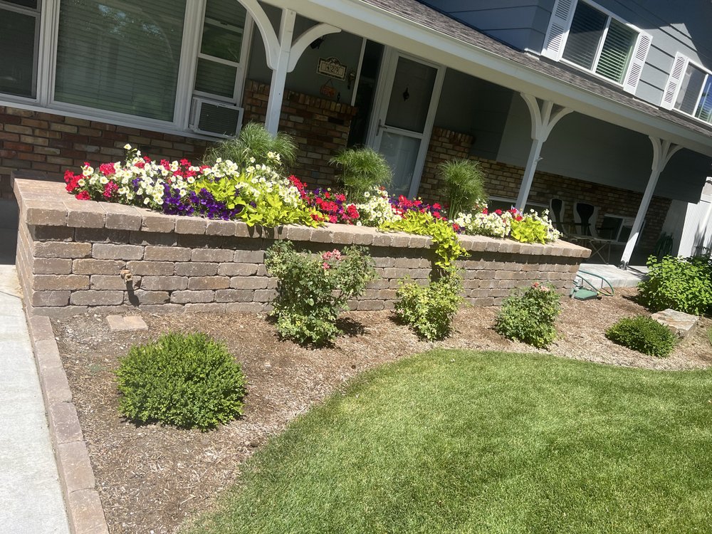 Retaining Wall Flower Garden